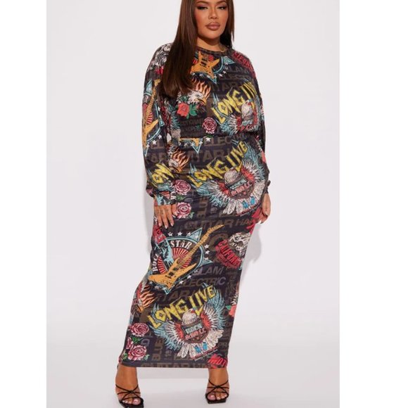 NWT - Fashion Nova Women's Rocking Out Skirt Set, Multi Color - Size 1X - Picture 1 of 7